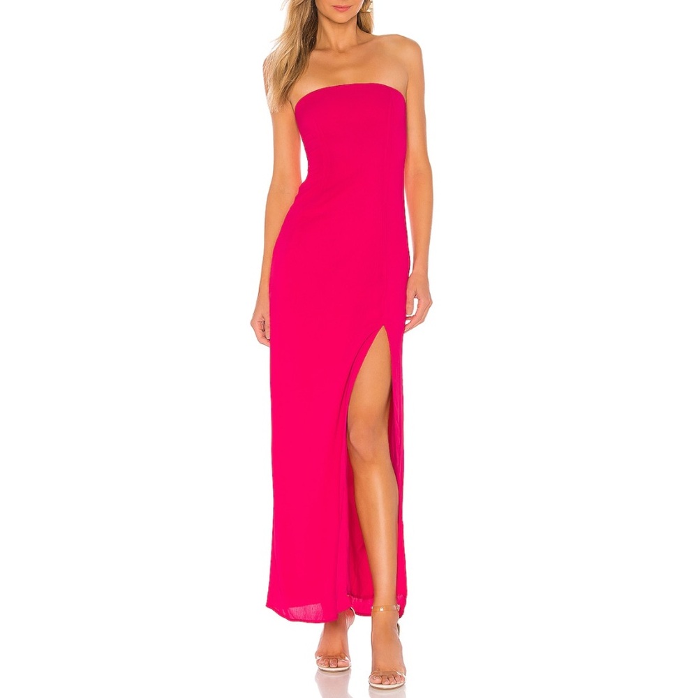 Superdown Asher Strapless Dress in Pink